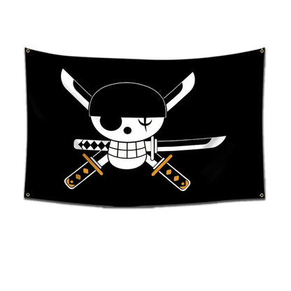 One Piece Pirate Skull Flag – Luffy Straw Hat Pirates Wall Decor & Banner for Kids' Bedroom, Gift