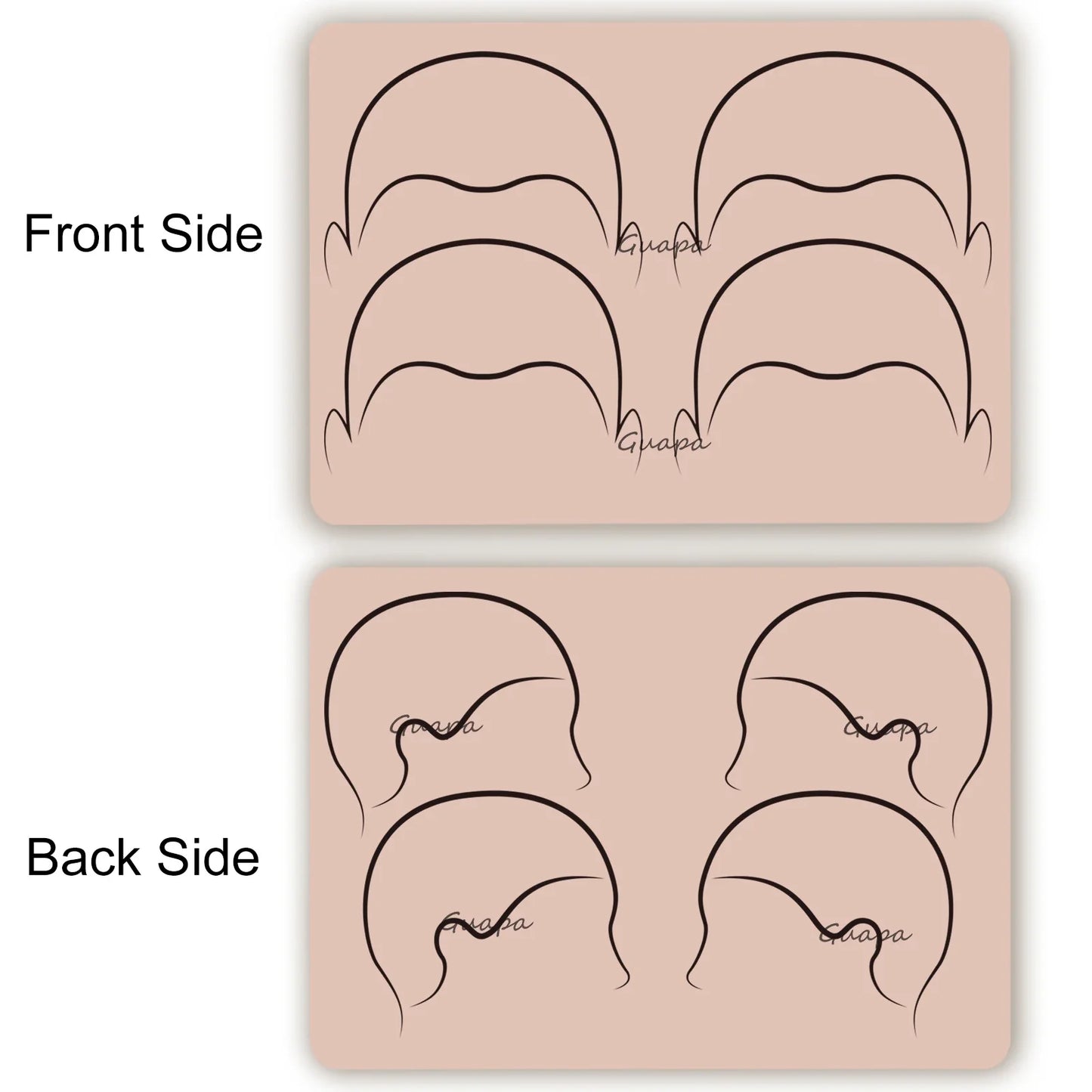 Silicone Practice Skin for Permanent Makeup — Double-Sided Latex Sheet with Brows Design for Hair Stroke Training