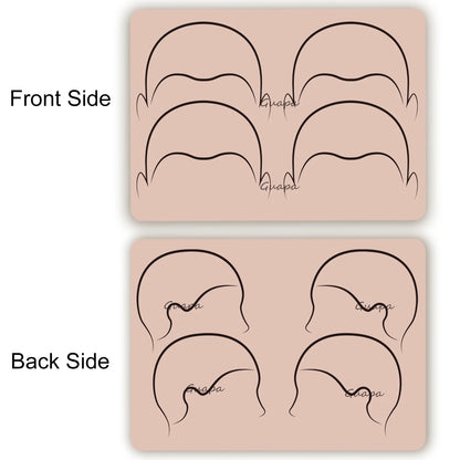 Silicone Practice Skin for Permanent Makeup — Double-Sided Latex Sheet with Brows Design for Hair Stroke Training