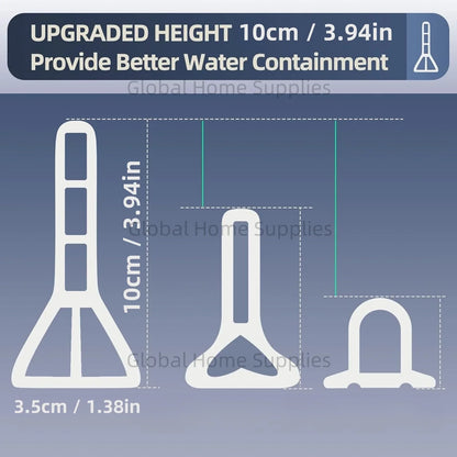 Upgraded 4” / 10cm Collapsible Shower Threshold Water Dam – Bathroom Barrier for Dry & Wet Separation