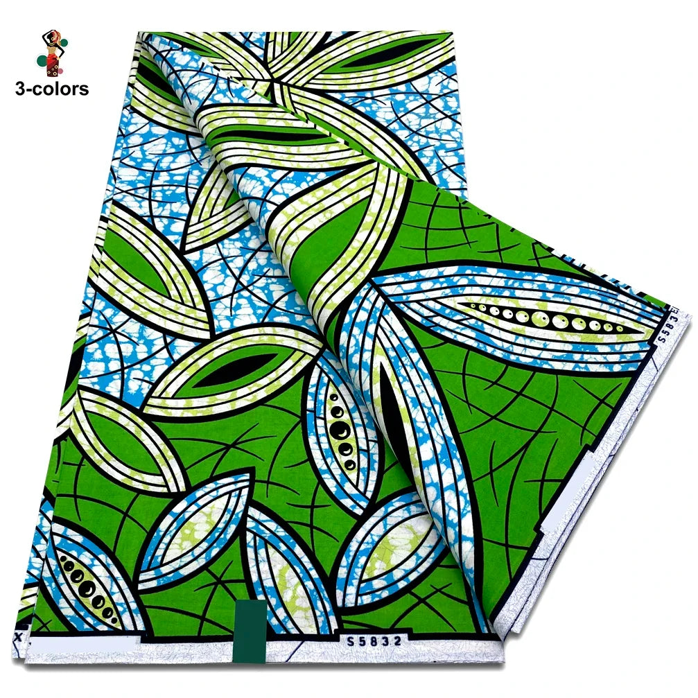 African Ankara Wax Fabric - 100% Cotton Soft Pink Pagne Fashion Print