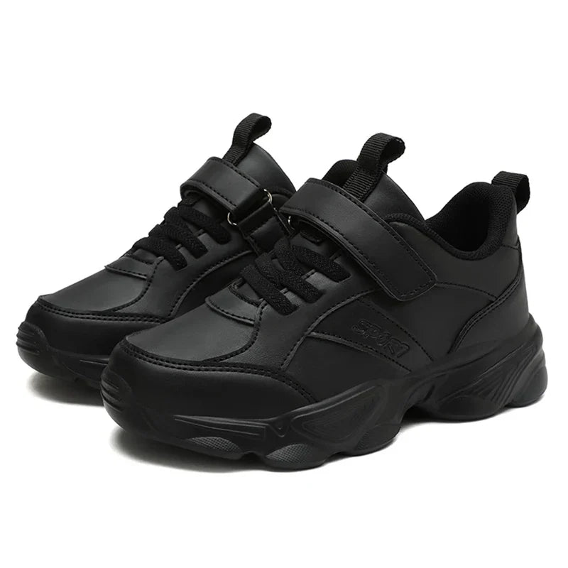 Kids’ Breathable Sports Shoes – Anti-Skid Black School Walking & Running Sneakers for Boys & Girls