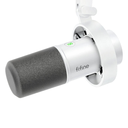 FIFINE K688W Dynamic USB/XLR Microphone — Recording Mic for PC with Gain Knob, Touch Mute, Headphone Jack, Streaming & Sound Card Use