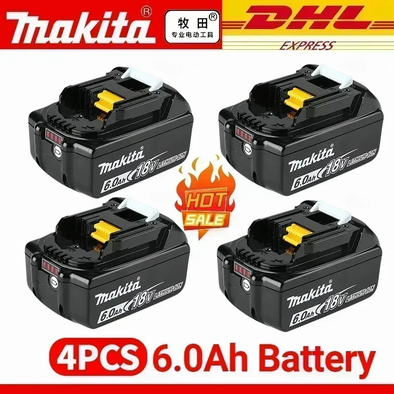Genuine Makita 18V Battery – 6Ah/5Ah/3Ah Rechargeable for Drill DGA404, DDF487, DTW700, DTD173, HR410D, DJV182, LXT400