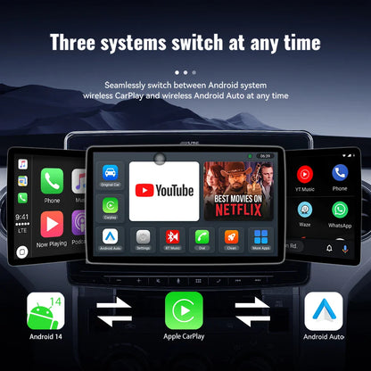 Acodo 2025 Android 14 3-in-1 CarPlay AI Box Wireless Adapter for Android Auto, YouTube & Netflix – Universal Plug and Play TV Box