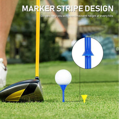 83mm Plastic Golf Tees – Big Cup Plus Scale Design, 50PCS Multi-Color Golf Accessories for Training & Sports (TE007-P)