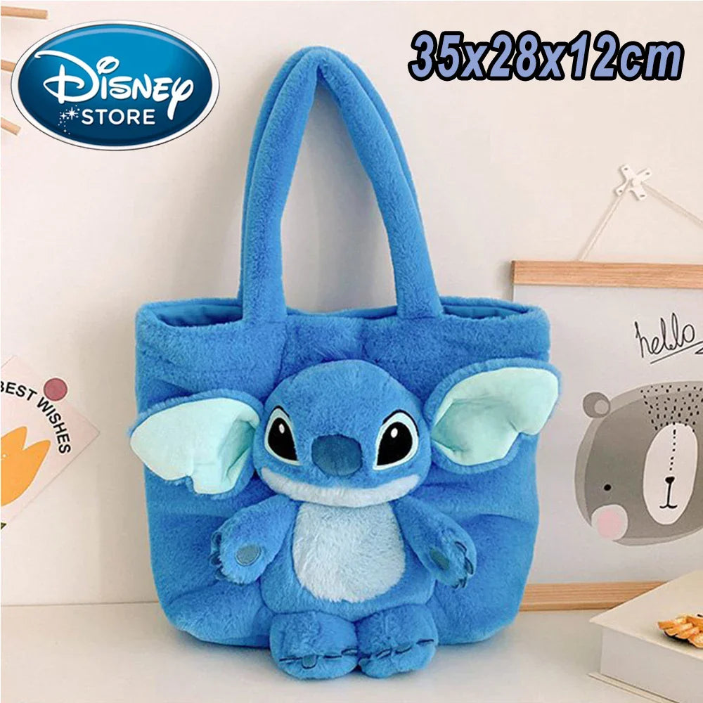 Disney Blue Stitch Plush Backpack – Large-Capacity Cartoon Bag for Kids & Kindergarten Gift
