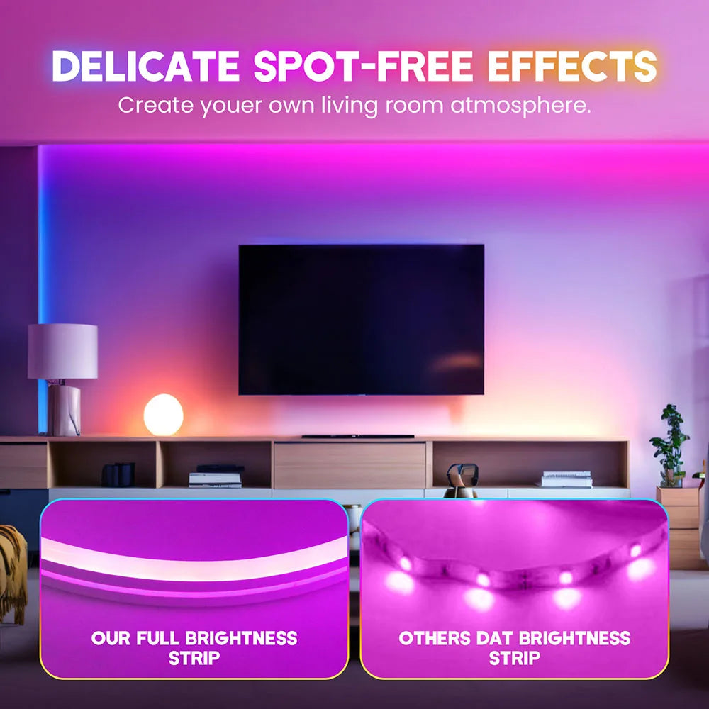 EU Plug DC24V RGB Neon LED Strip – 3535 Bluetooth Music Sync Waterproof Rope Light, 5-30M for Indoor & Outdoor Decor