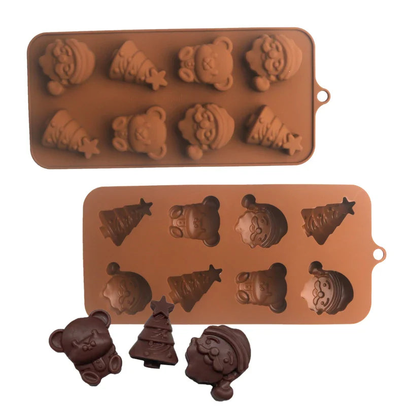 Christmas Silicone Cake Molds — Tree, Snowflake & Hat Shapes for Mousse, Chocolate & Holiday Baking
