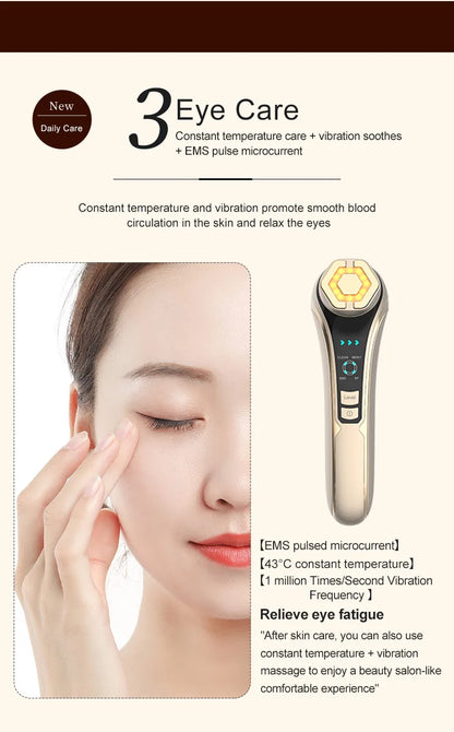 New RF Facial Lifting & Firming Beauty Device - EMS Microcurrent Rejuvenation, Home Face Care Tool, Perfect Gift Idea        4o