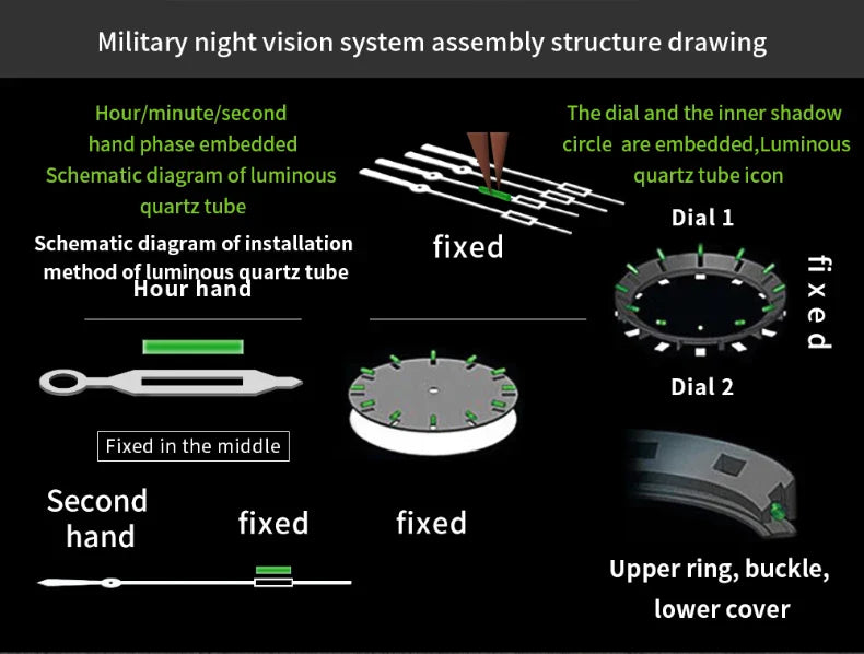 Addies Men's Military Watch - Luminous, Multi-Functional Quartz with Nylon & Steel Strap, Waterproof Outdoor Sports Watch