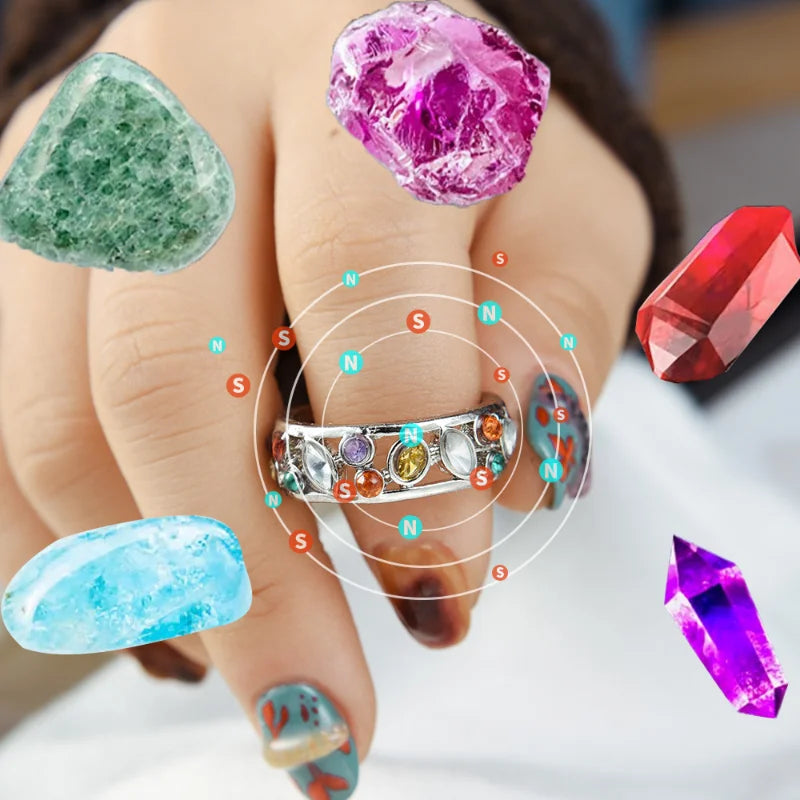 Torina Crystal Quartz Magnetic Therapy Ring - Ionix Therapy for Weight Loss & Lymph Drainage - Women's Crystal Ring