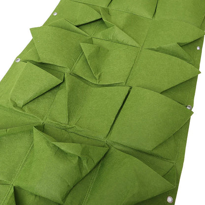 Green Vertical Hanging Garden Planter - Wall Mount Flower Pots Bag for Vertical Gardens