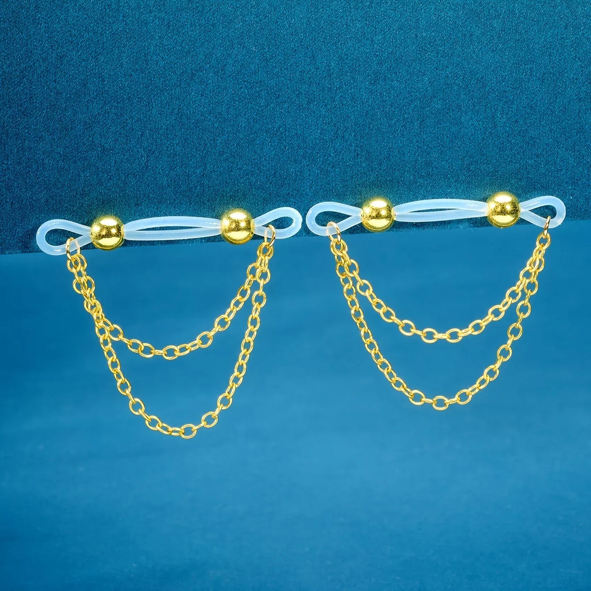 Adjustable Fake Nipple Rings - No-Pierce Acrylic Body Jewelry with Sparkling Accents for Parties & Events