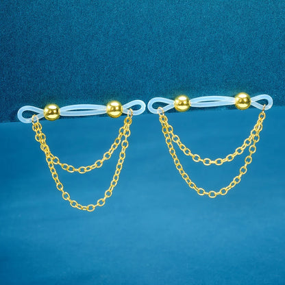 Adjustable Fake Nipple Rings - No-Pierce Acrylic Body Jewelry with Sparkling Accents for Parties & Events