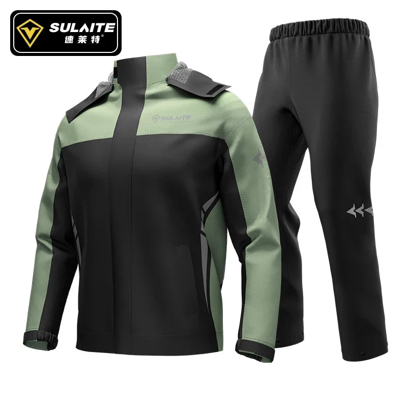 SULAITE Motorcycle Rain Suit - Waterproof Outdoor Rainwear Jacket Pants Shoes Cover for Cycling Fishing Climbing Riding