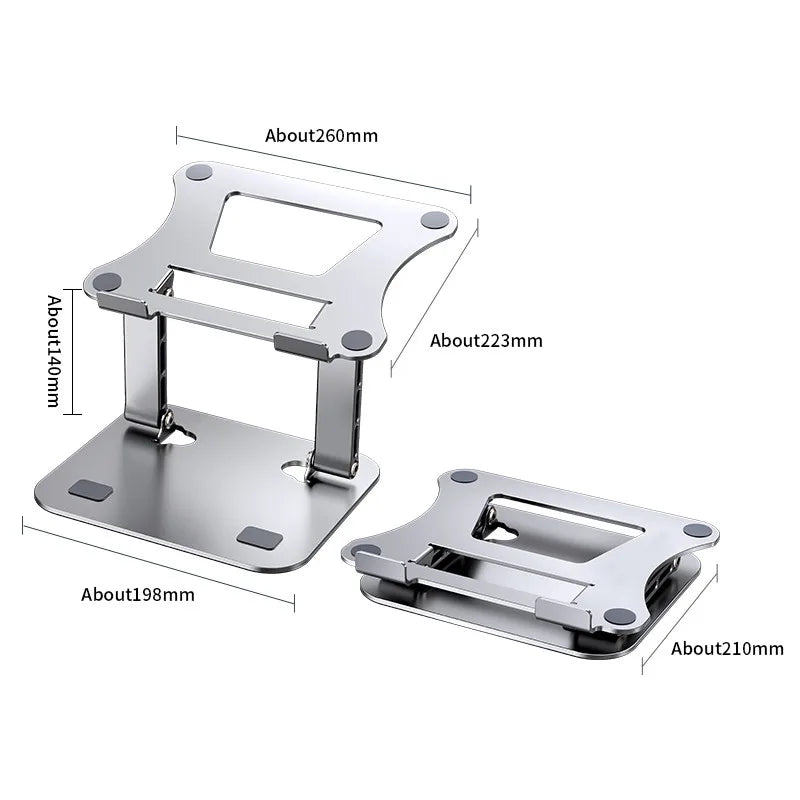 Adjustable Aluminum Alloy Phone & Tablet Stand | Portable Folding Design | Supports Devices up to 17" | Cooling Feature | Laptop & Tablet Support