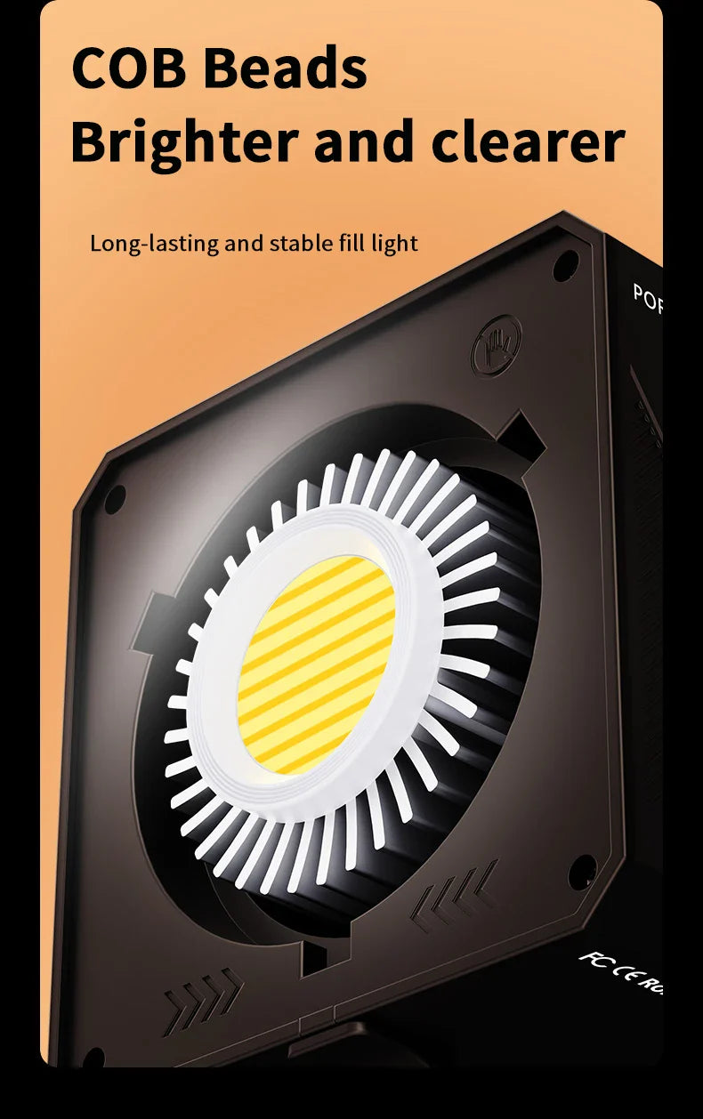 60W Pro Portable LED Video Light – COB Bi-Color Photography Light (2800K-7500K) for Livestreaming, Handheld Outdoor Shooting