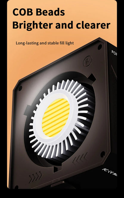 60W Pro Portable LED Video Light – COB Bi-Color Photography Light (2800K-7500K) for Livestreaming, Handheld Outdoor Shooting