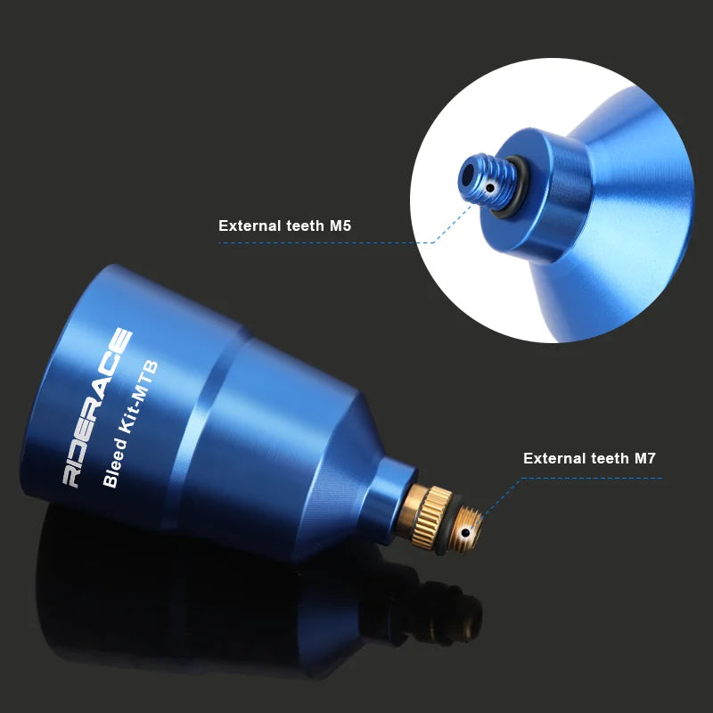 RIDERACE Bicycle Hydraulic Brake Bleed Kit – Oil Funnel & Adapter for Shimano MTB & Road Disc Brakes