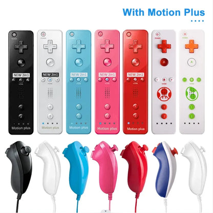 Wii Remote and Nunchuck Controller Set with Motion Plus – Gamepad for Nintendo Wii Console