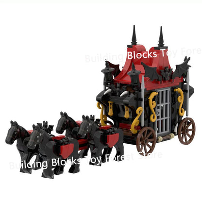 DIY Medieval Carriage Building Kit – Vampire Wagon MOC Brick Toy for Boys Birthday Gift