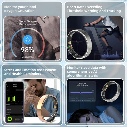 SIMSONLAB 2025 Smart Ring – Bluetooth Call, Heart Rate & Blood Pressure Monitor, 5ATM Waterproof Health & Sleep Tracking Fitness Ring for Men & Women (Xiaomi Compatible Gift)