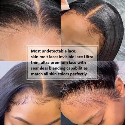 HD Lace Front Human Hair Wig – Straight 13x4 13x6 Transparent Lace Frontal, Pre-Plucked Glueless Wig for Women