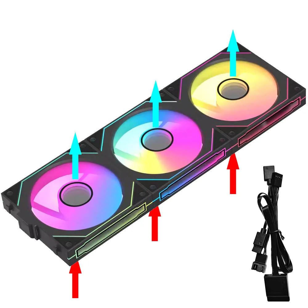 JUMPEAK MX120 360mm Modular Wireless Splicing PC Cooling Fan – 120mm ARGB Case Fan with Infinite Mirror Effect for Computer Water Cooler