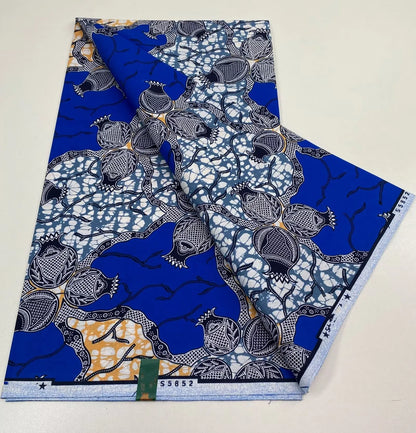 African Ankara Wax Print Fabric - 100% Cotton Soft Nigerian Real Wax Material for Women’s Party Dresses