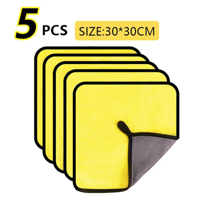 5/10/15/20PC Microfiber Car Cleaning Towels – High Absorption Multipurpose Cloths for Car Wash & Kitchen Cleaning