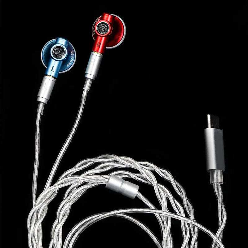 Guangda HIFI Flathead Studio Earbuds — Wired Hi-Res Earphones for Gaming & Music (3.5mm / 4.4mm / USB-C)