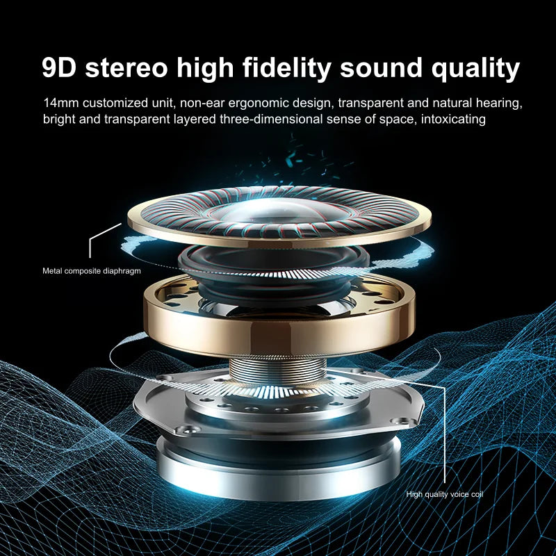 Bosebye A520 Bluetooth 5.3 TWS Earphones - HiFi Stereo, Waterproof Wireless Sports Earbuds with Mic and Touch Control