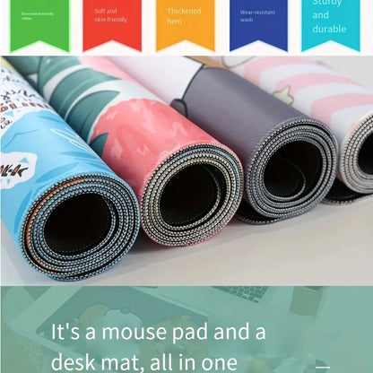 Large Non-Slip Mouse Pad with Computer Function Shortcut Keys - Thickened Keyboard Table Mat (1pc, 30x80x2cm)