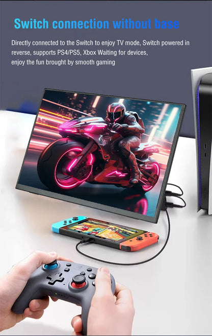Anmite 10.5" Portable Monitor — 1280P HDR, 16:10 Low Blue Light Display for Xbox, PS4/PS5, Switch, PC & Laptop Extension