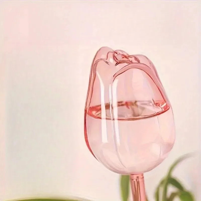 Pink Tulip Plant Watering Balls – Automatic Drippers for Indoor & Outdoor Plants, Easy Gardening Watering Tool