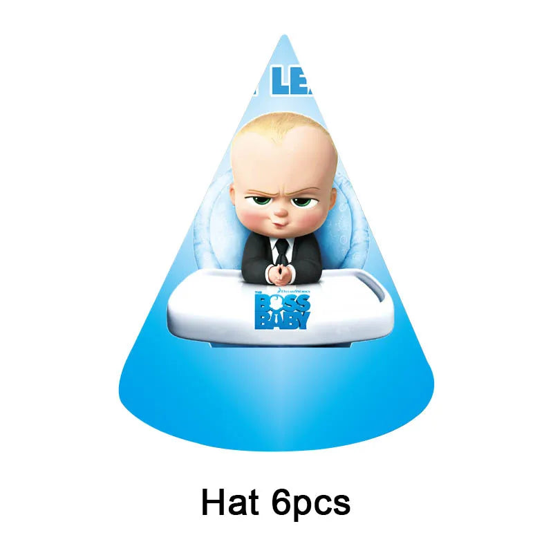 Cartoon Boss Baby Birthday Party Set - Disposable Tableware, Backdrop & Balloons for Kids Baby Shower Decor