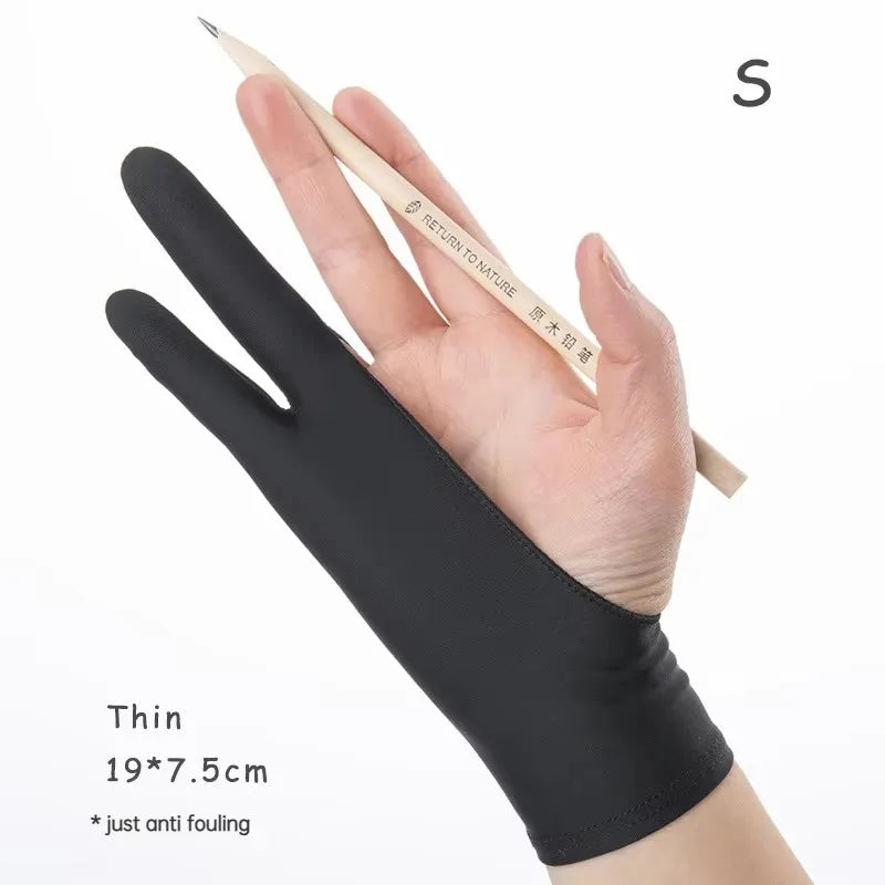 Anti-Touch Two-Finger Hand Gloves for Tablet Drawing & Digital Art - Anti-Fouling, Oil Painting Screen Protection