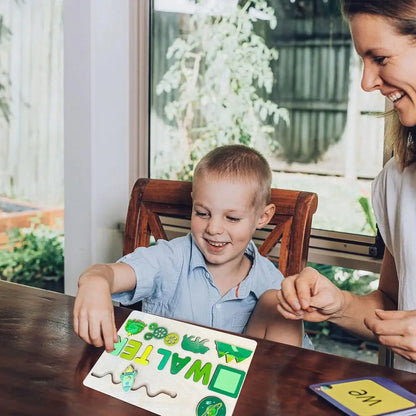 Montessori Personalized Wooden Name Puzzle — Custom Letter Board Educational Toy for Babies