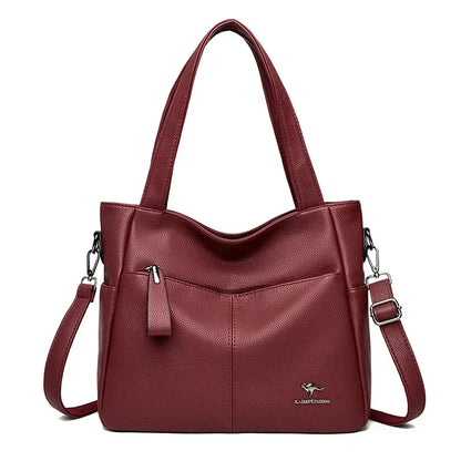 Luxury Women’s Leather Casual Tote Bag – High Quality Large Shoulder & Crossbody Handbag