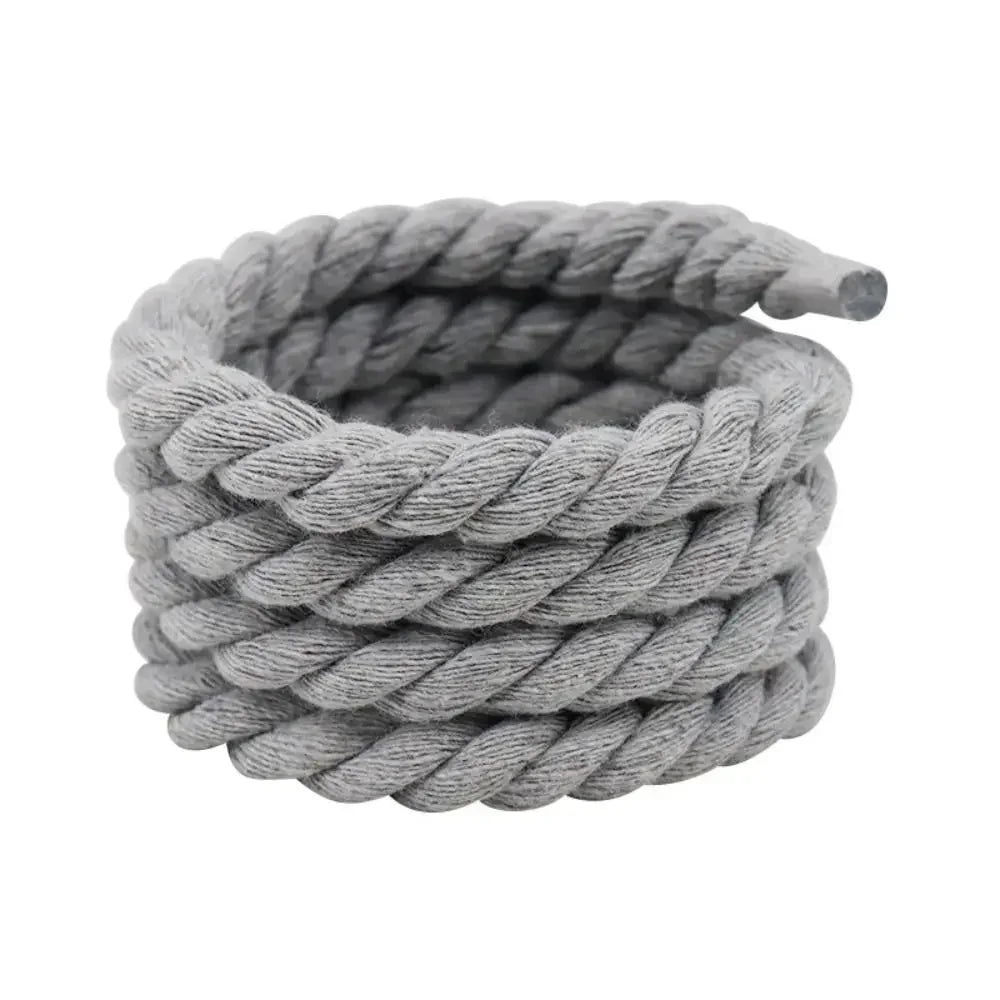 Round Thick Rope Shoelaces – High-Quality Polyester Cotton, Solid Color, 0.8cm Width, 120/140/160cm