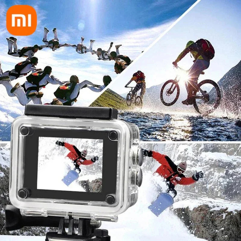 FXiaomi 4K Ultra HD Action Camera — 30fps WiFi Waterproof Sports Camera with 2.0" Display, 170° Lens for Cycling & Vlogging