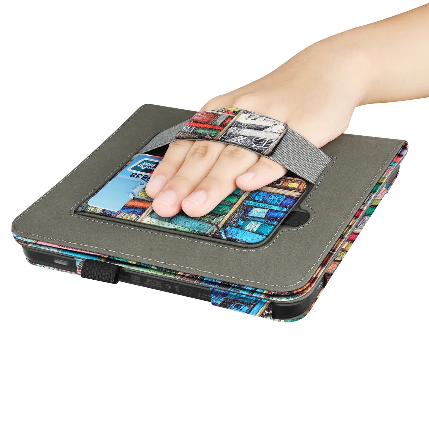 KOBO Libra 7" Leather Case – Hand Strap, Stand & Card Slot Cover for Libra Colour, Libra 2, Libra H2O (N428/N418/N873)