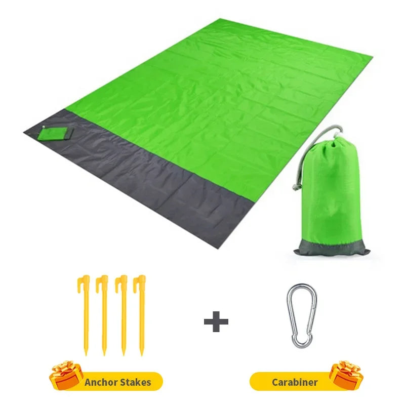 Waterproof Folding Beach Mat – Lightweight Pocket Blanket for Outdoor Picnic, Camping, and Beach
