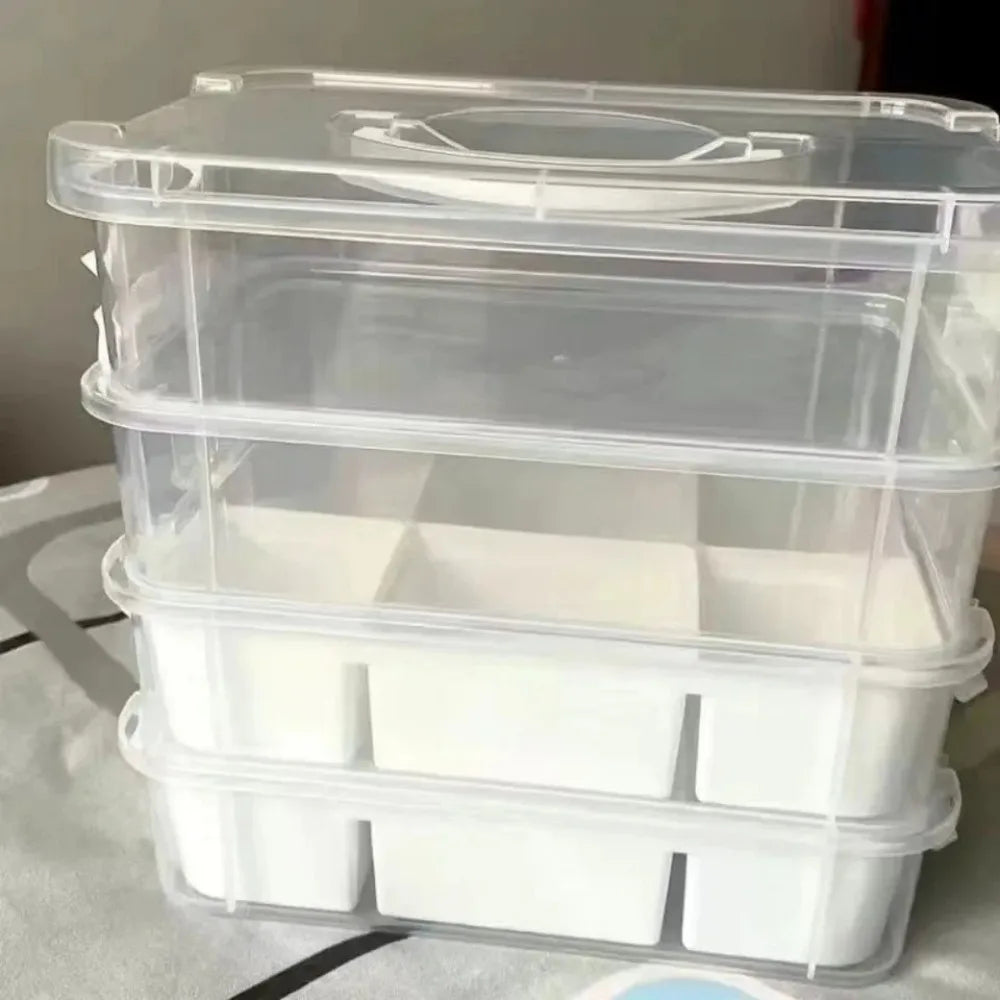 4-Layer Stackable Transparent Organizer Box – Multi-Tier Plastic Storage for Kids’ Toys, Makeup, Jewelry, School & Office Supplies
