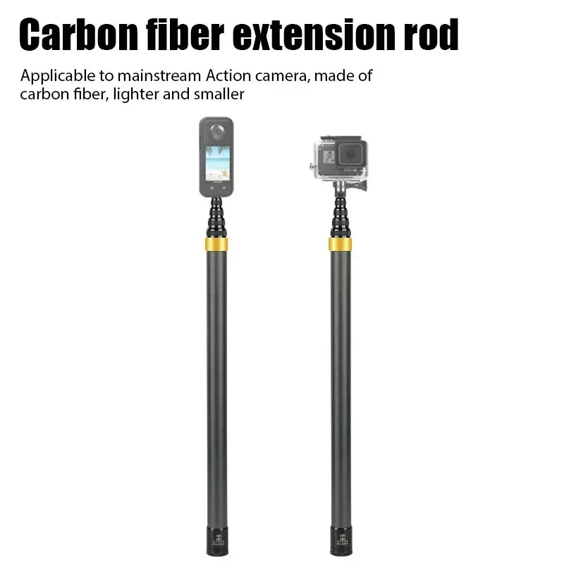 Carbon Fiber Invisible Extended Selfie Stick – 300CM for Insta360 X3, GO3, DJI, GoPro, Action Camera Accessories