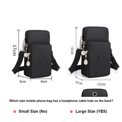 New Women's Nylon Mobile Phone Bag - Coin Purse, Shoulder Strap, Small Crossbody Bags for Wallet, Travel Purse