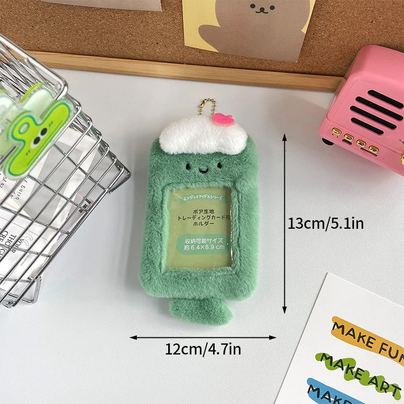 Cute Plush Photo Card Holder - Kpop Idol Bus Card Protector & Picture Album Case