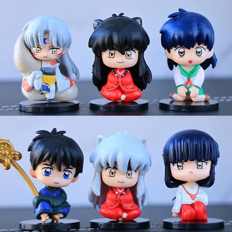 New Inuyasha Anime Figure Set – Higurashi, Kagome, Miroku & Sesshoumaru Q-Version PVC Action Dolls, Toys & Gifts for Kids