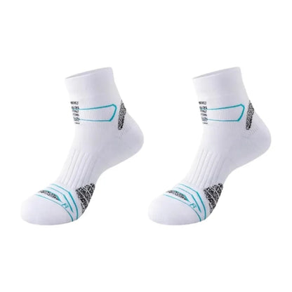 Professional Marathon Running Socks for Men – Thick Towel Bottom Sports Socks for Cycling & Basketball – Odor Control & Sweat Absorption Athletic Wear